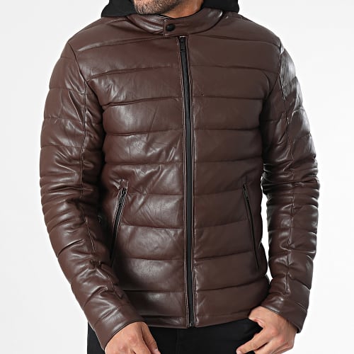 Veste Biker Marron