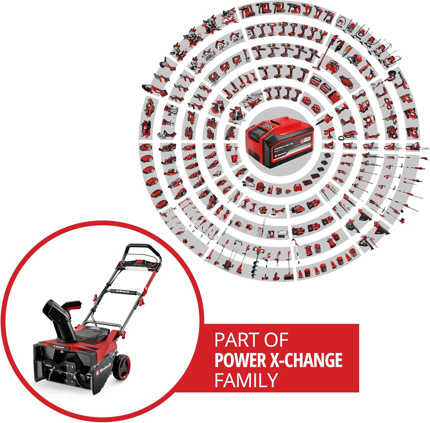 Einhell Professional Akku-Schneefräse GP-ST 36/53 Li E BL Power X-Change (36 V, 53 cm Arbeitsbreite, max. 33 cm Schneehöhe, inkl. Reinigungsspatel, inkl. 2X 4,0Ah Akku & Twincharger)