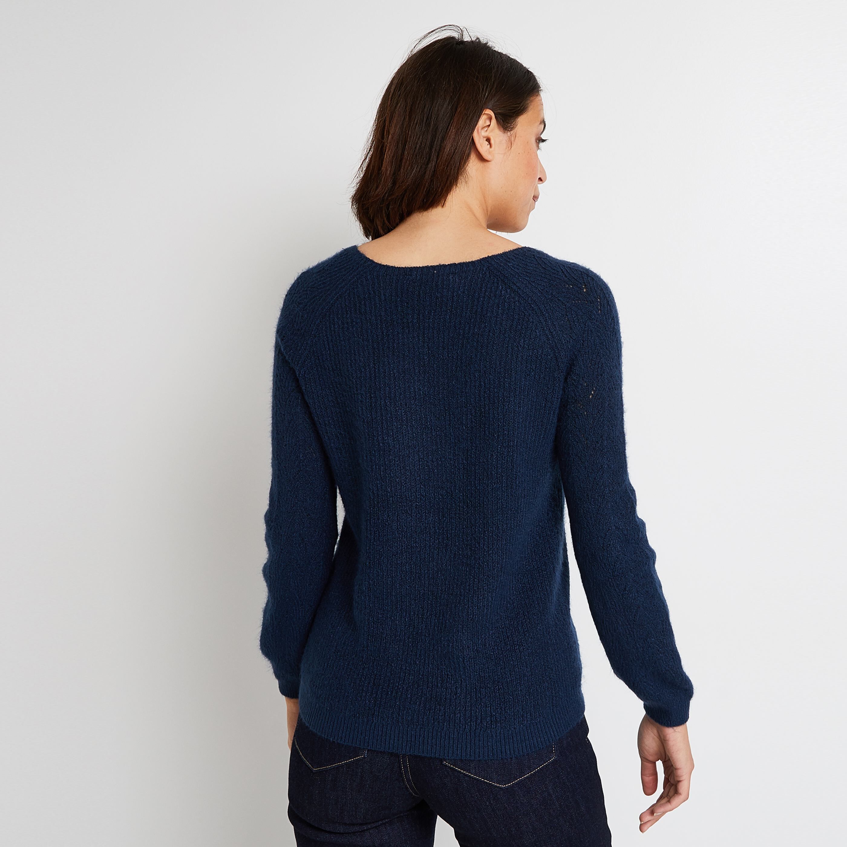 Pull avec manches ajourées femme - MARINE