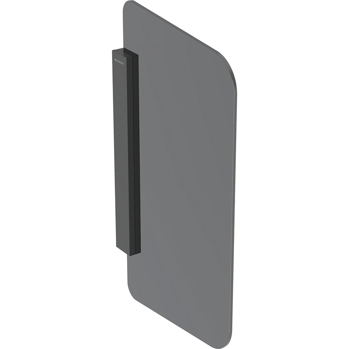 Geberit urinoirscheidingswand zwart mat met antraciet gesatineerd glas