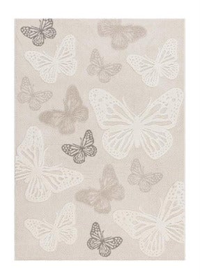 KMCarpets Gulvteppe Sommerfugl 120x170, Creme