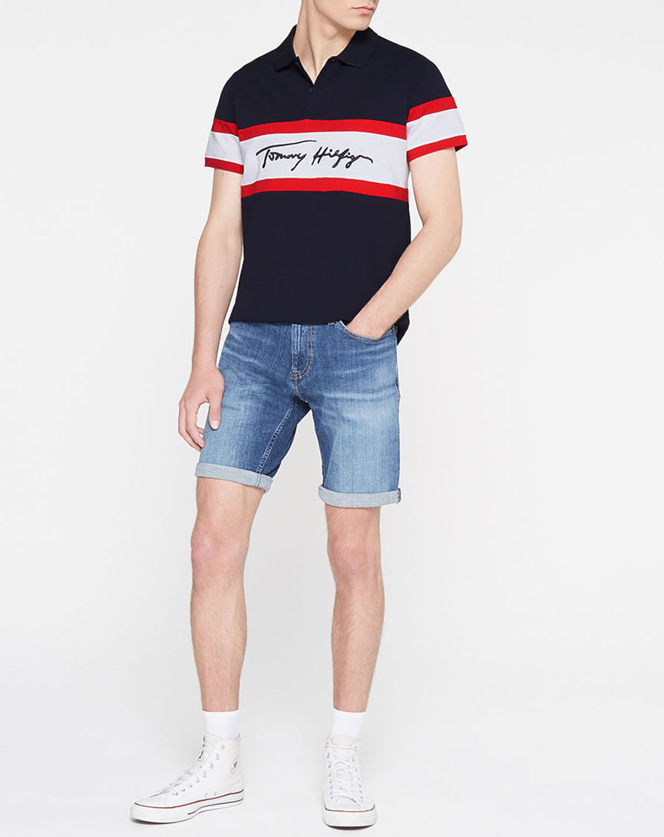Tommy Hilfiger Polo regular fit signature colorb bleu marine