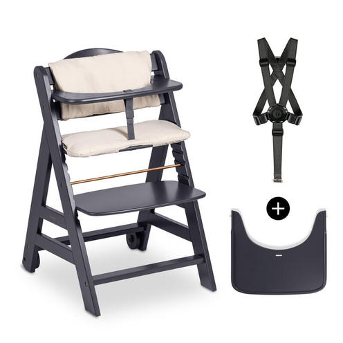 Chaise haute Beta + Gris foncé - HAUCK