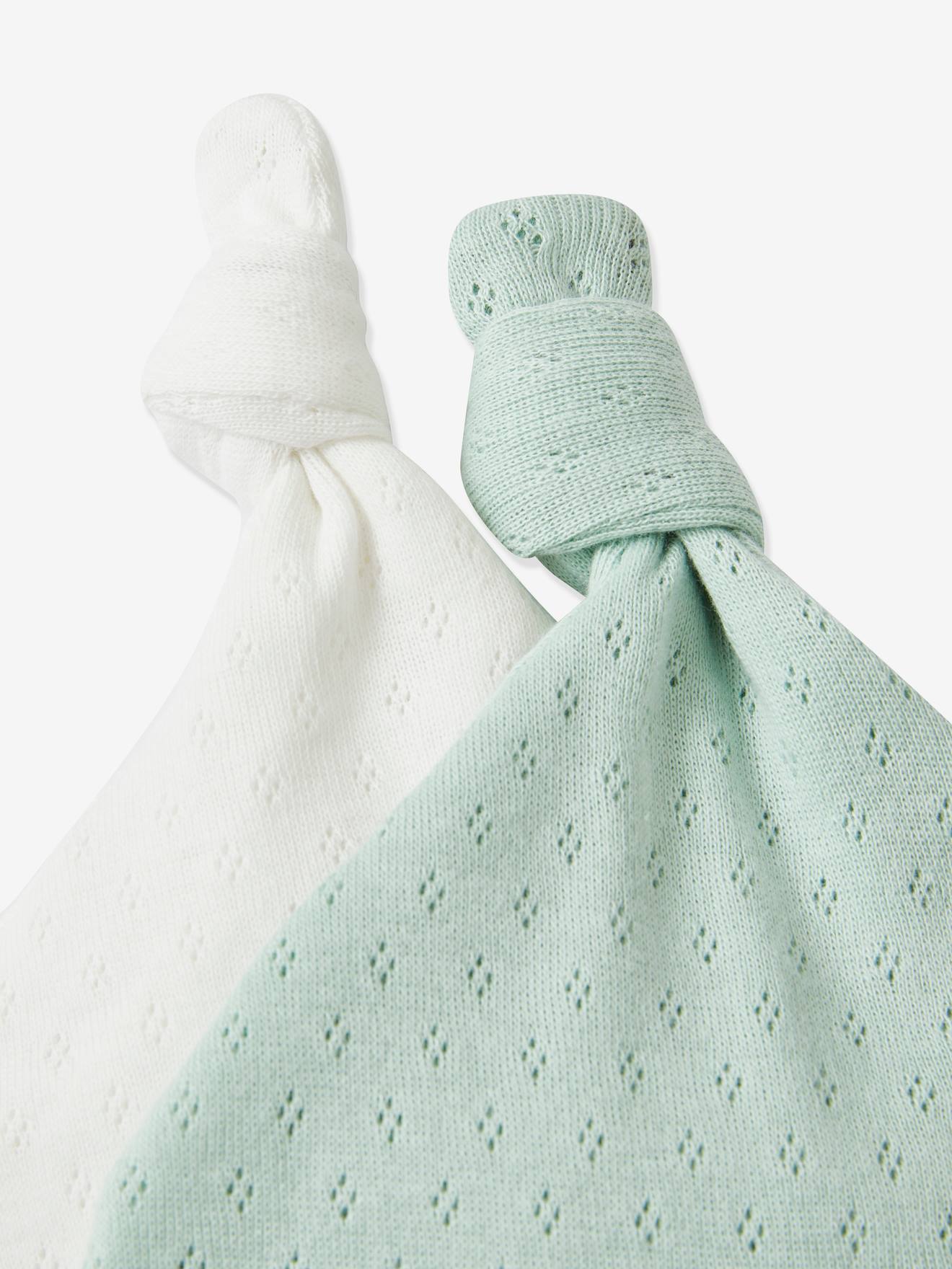 Pacote com 2 toucas de bebê Oeko-Tex®, verde médio, bicolor/multicoloridas