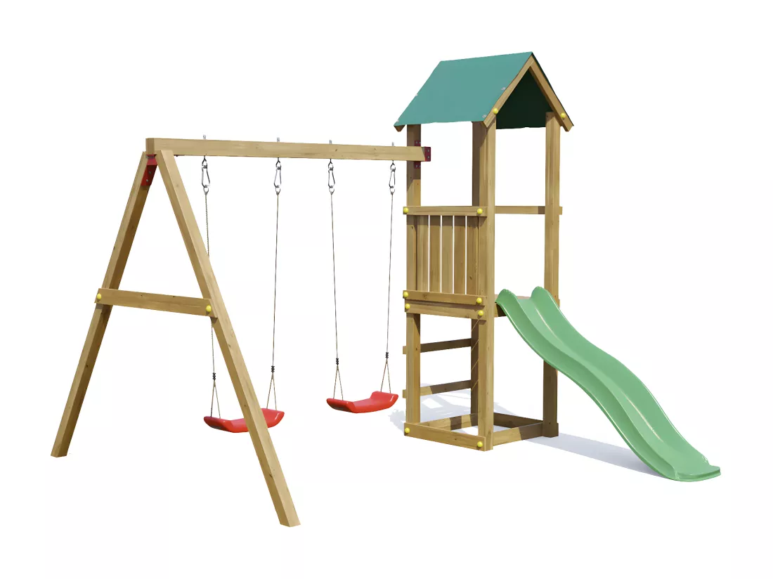 Aire de jeux Lucas avec balançoire double - Fungoo