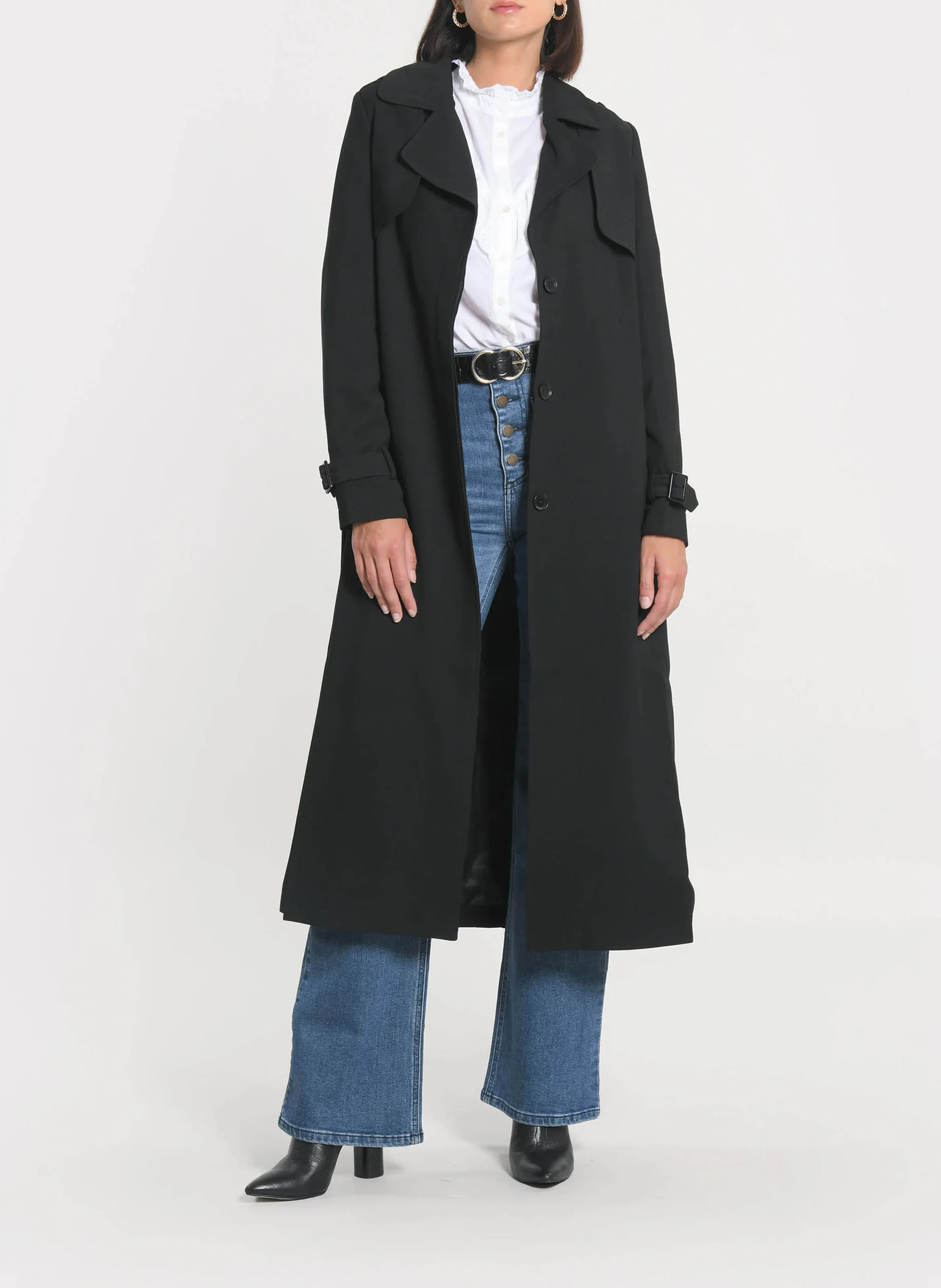 ASHER - Trench mi long | Noir