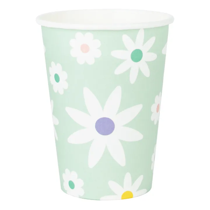 My Little Day Gobelets en carton Marguerites - Lot de 8