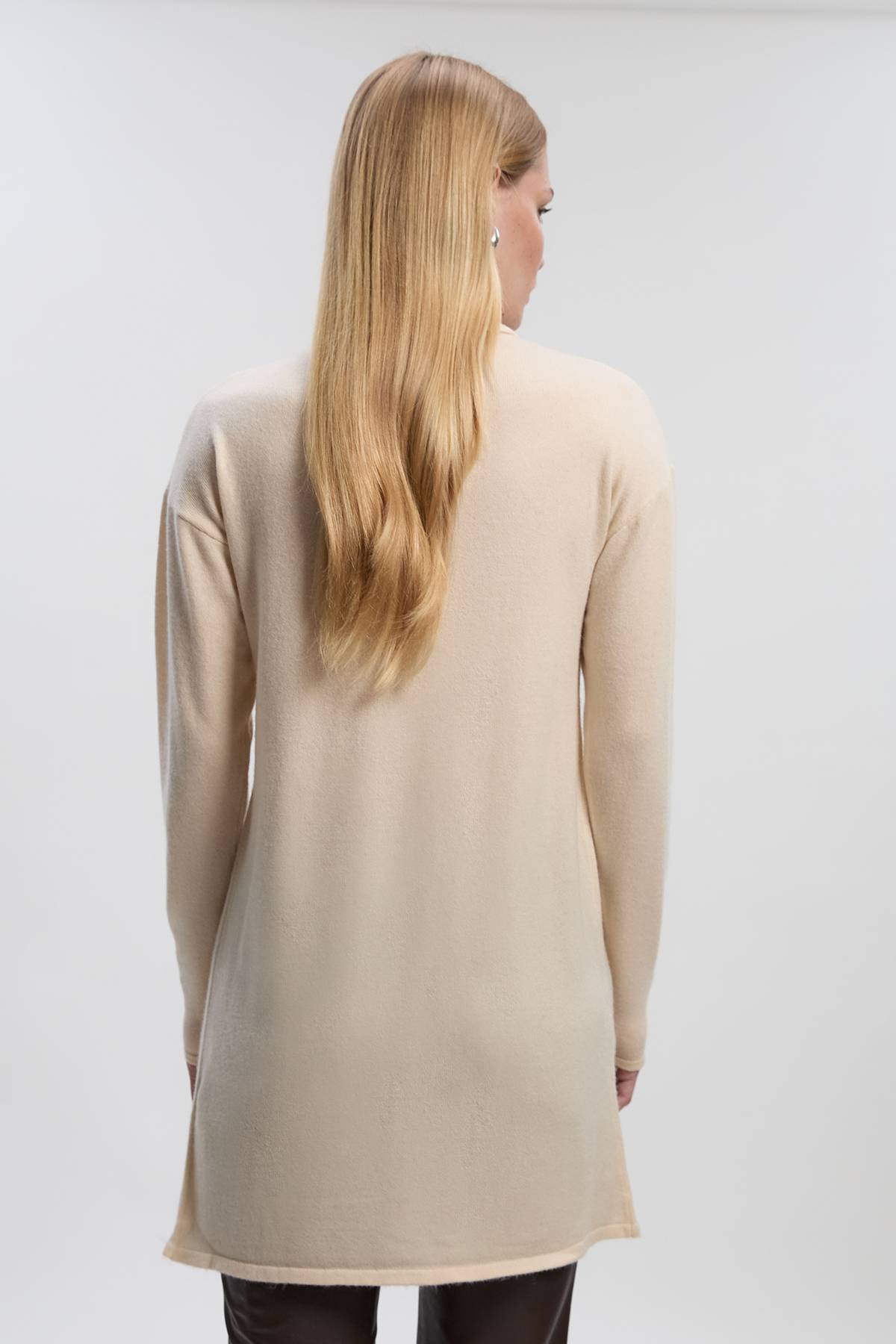 KarenMillen Haut en Maille Longue à Fente Profonde Mélange Cachemire