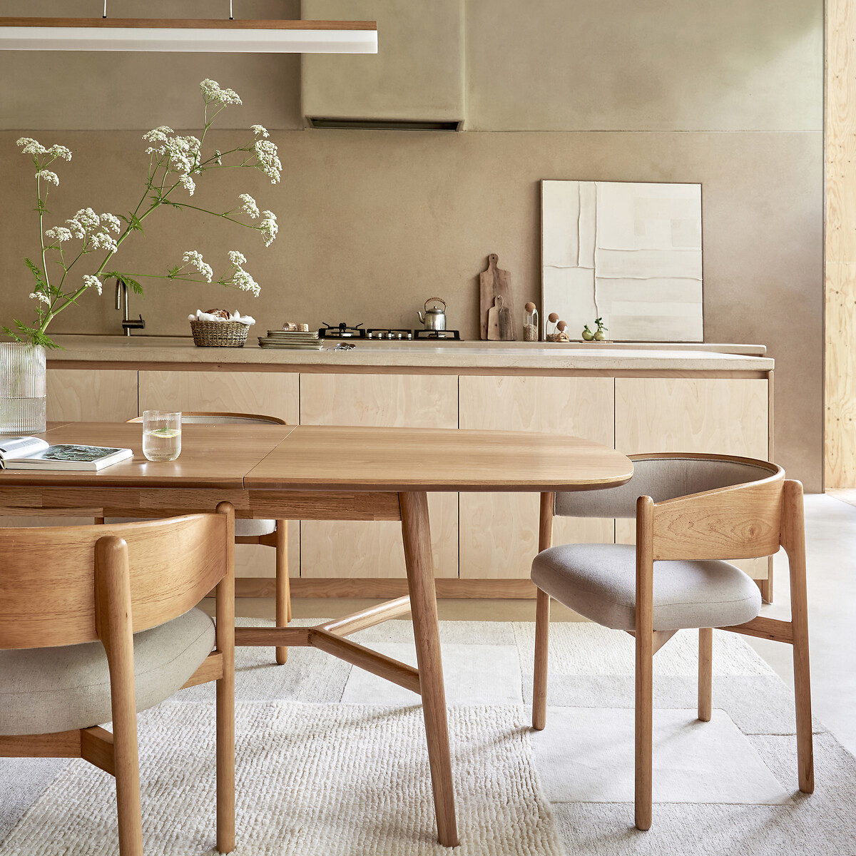 LA REDOUTE INTERIEURS<br>Mesa em carvalho folheado, até 8 pessoas Yvan