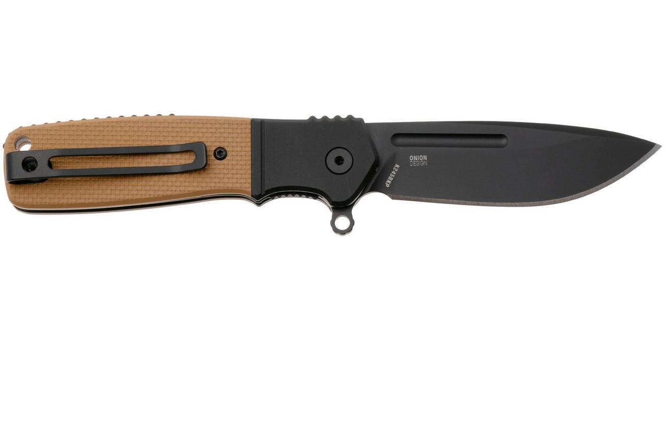CRKT Homefront Compact Black DLC K245BKP Desert Tan G10 zakmes, Ken Onion design