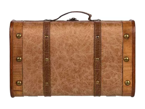 Valise en bois marron 38x23x13