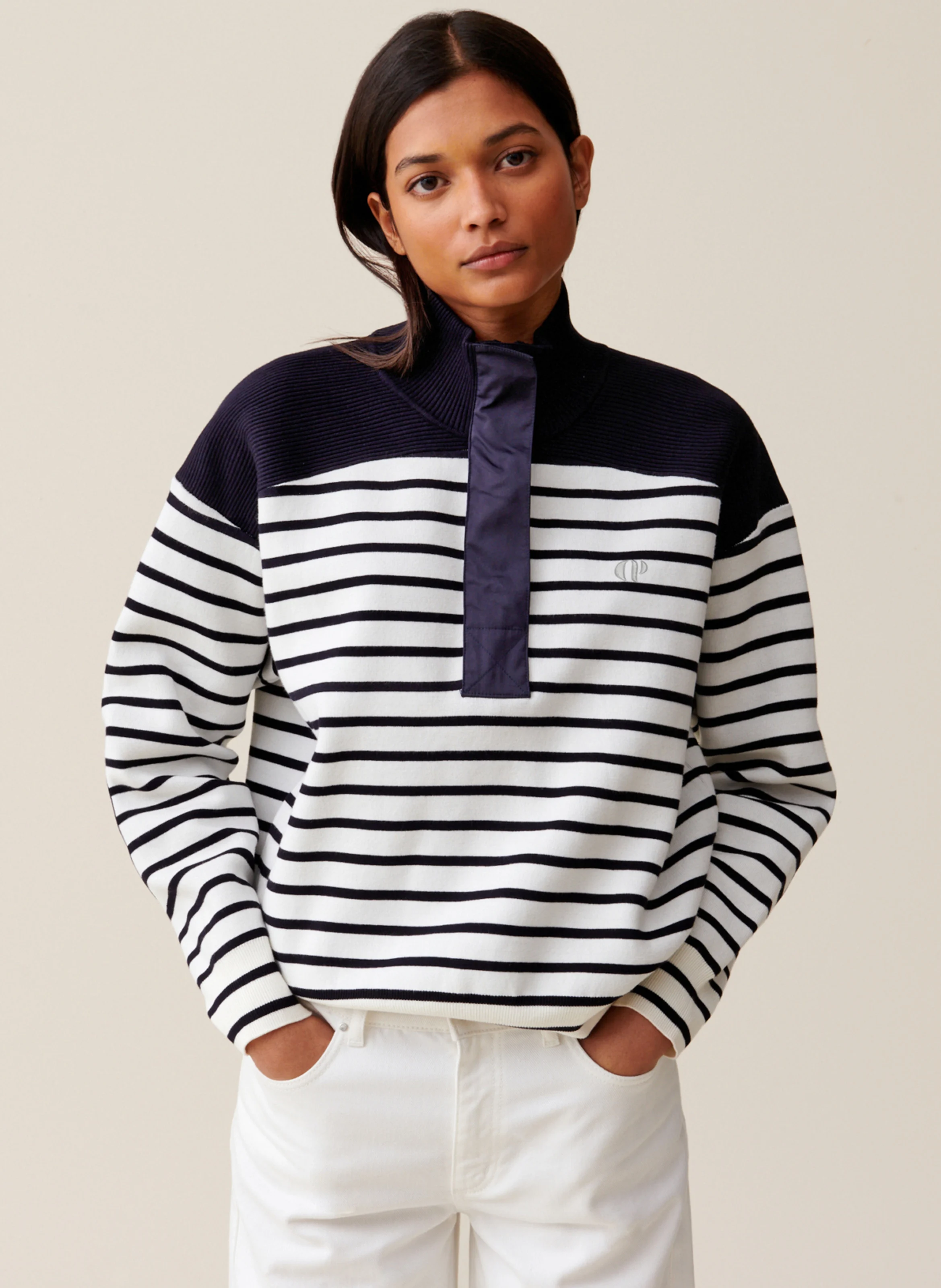 Sweatshirt ample rayé | Multicolore
