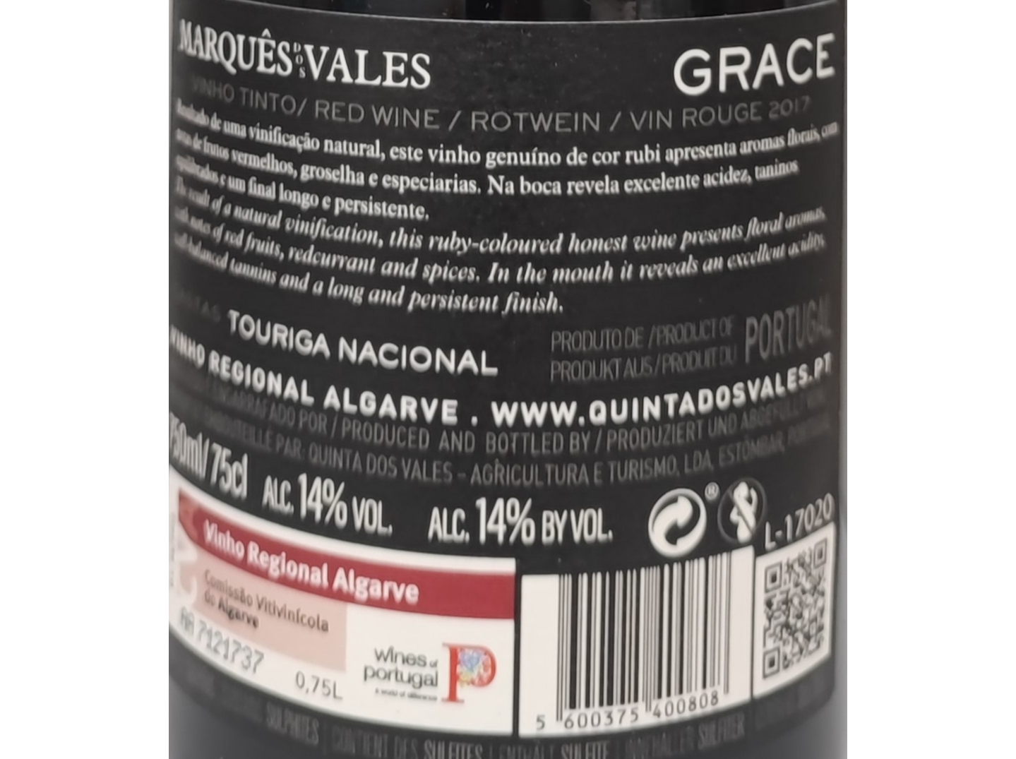 VINHO TINTO DIALOG TOURIGA NACIONAL ALGARVE 0.75L