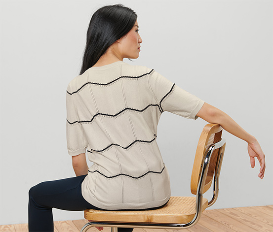 Feinstrick-Cardigan mit Ajour-Muster