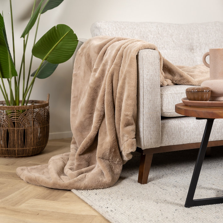 Wasbaar plaid - Otis Taupe | Comfortabel zacht en warm!