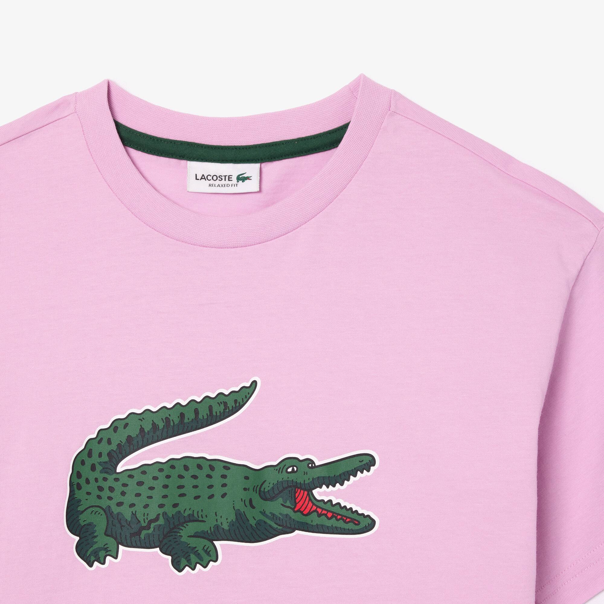 Grafisches T-Shirt aus Baumwolle mit Aufdruck T-Shirts & Hemden - Rosa - Lacoste - Kinder