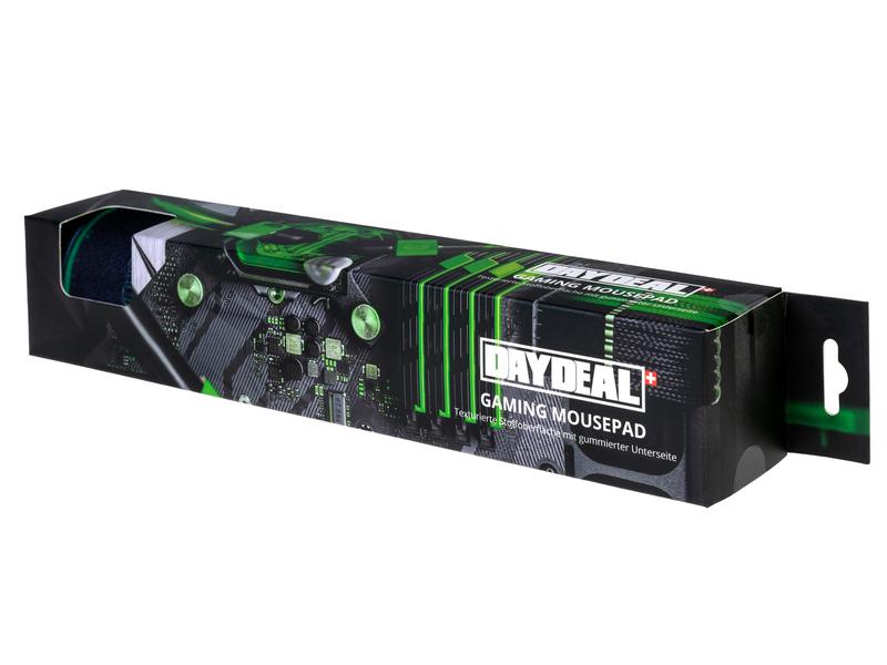 DayDeal.ch Gaming-Mausmatte DayDeal.ch Grün/Weiss Für alle Maussensoren geeignet