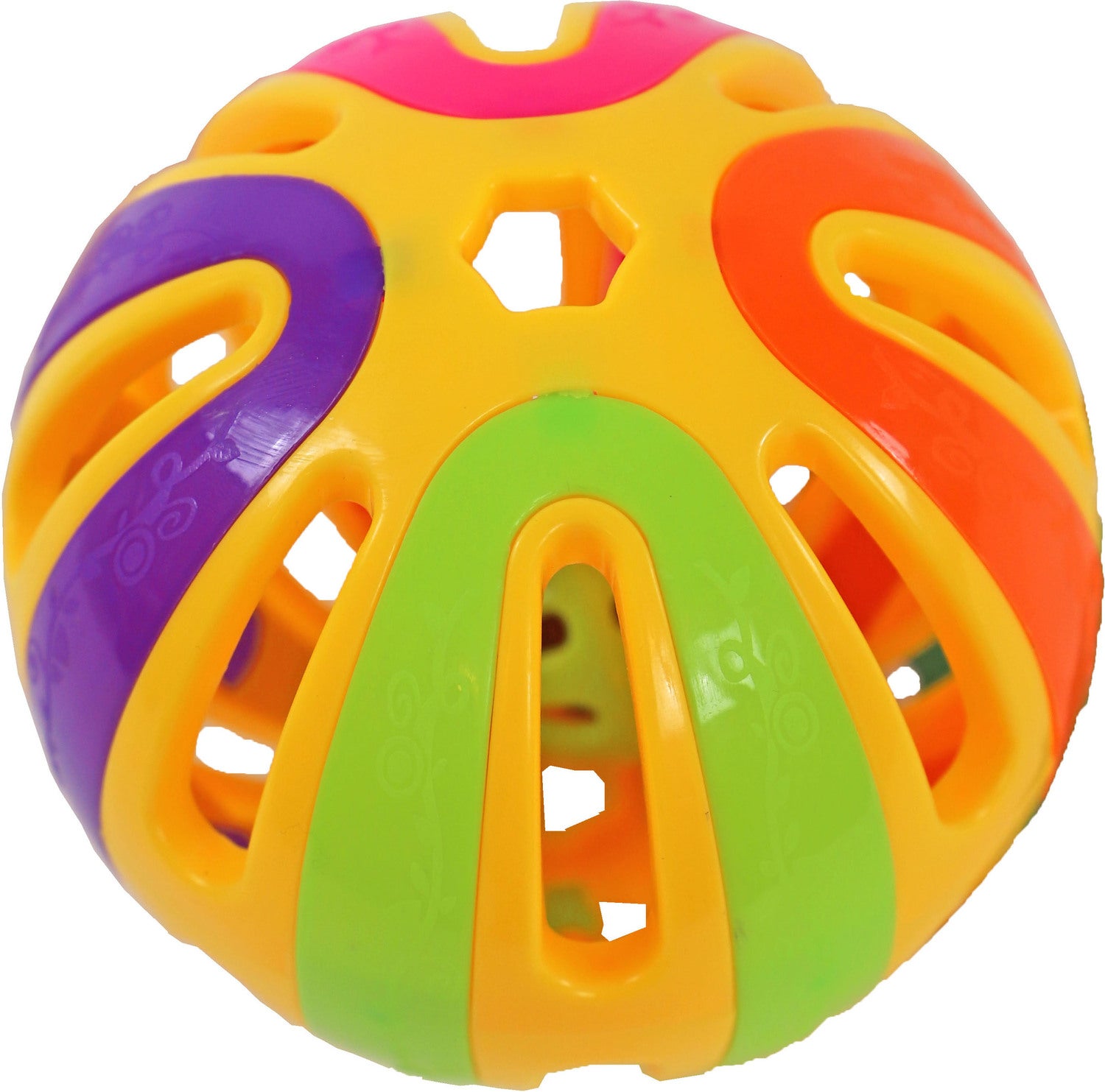 Boon knaagdierspeelgoed bal met 2 bellen multi D 12,5 cm