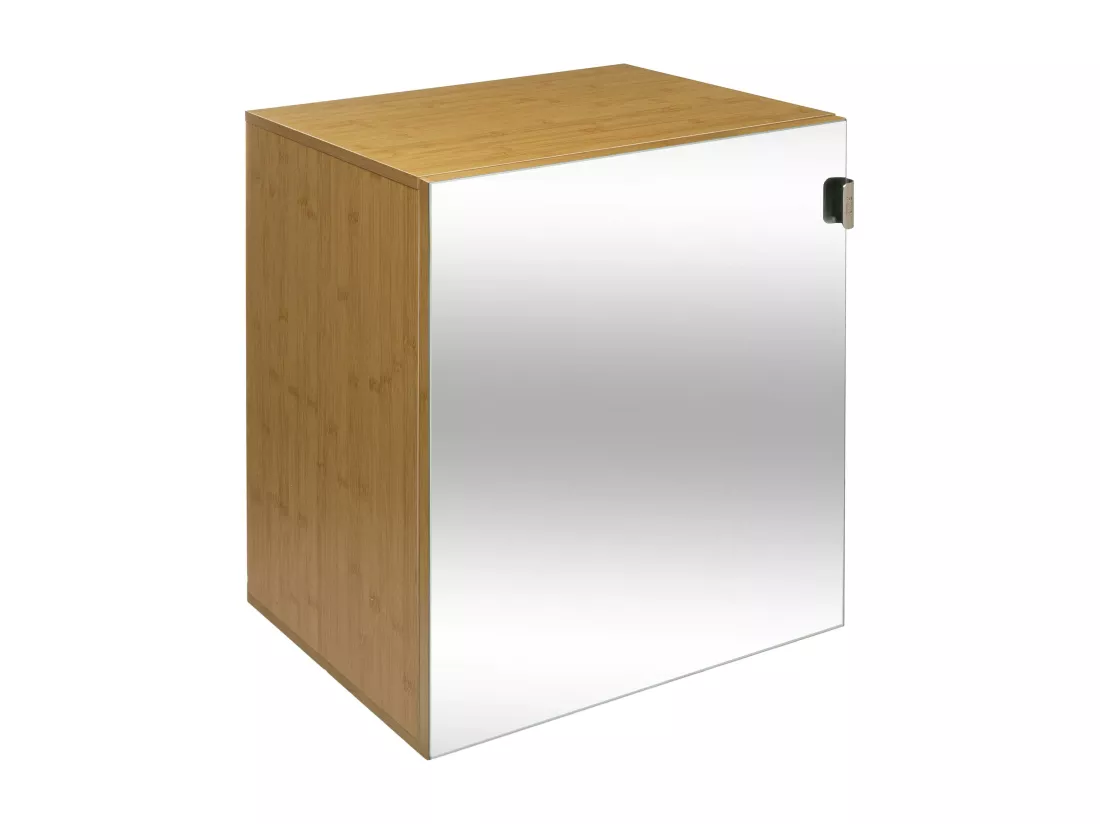 Petite armoire de toilette en bambou avec miroir