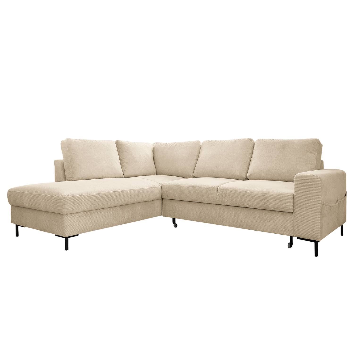 Mid.you Ecksofa Textil 6-Sitzer Ottomane Form