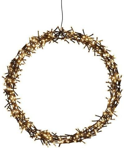 Kerstkrans - Metalen - 600 Amberkleurige LED's