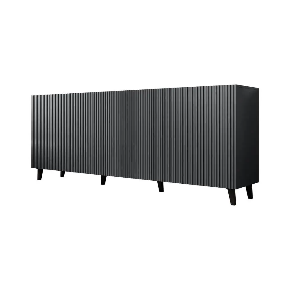 Meubella - Dressoir Vintar - Antraciet - 200 cm