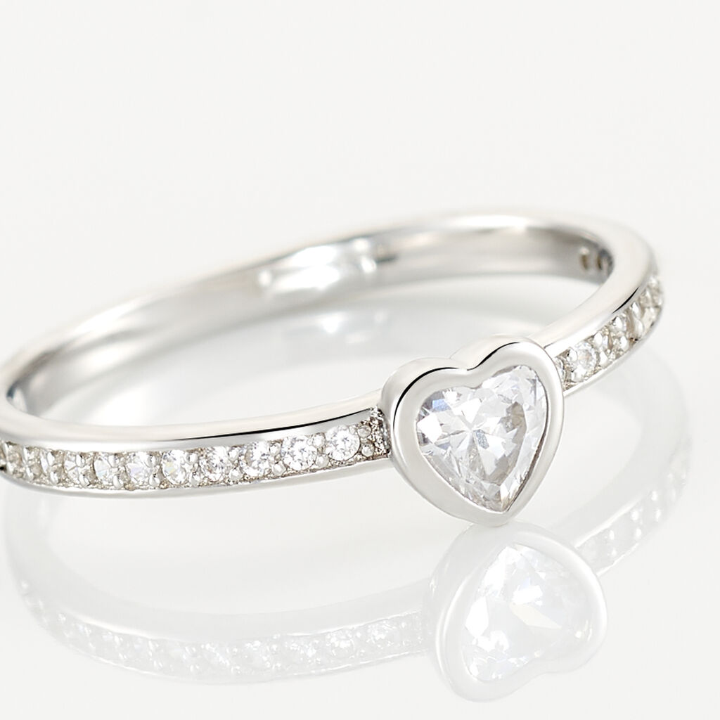 Bague Solitaire Mathylda Argent Blanc Oxyde De Zirconium