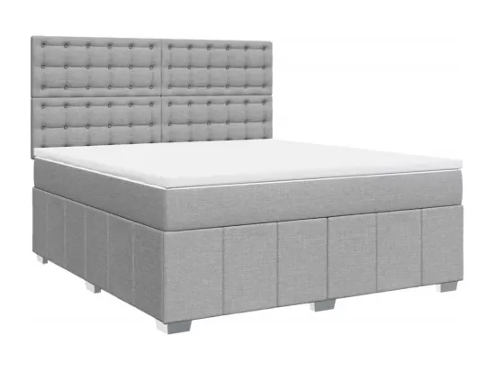 Sommier à lattes de lit avec matelas Gris clair 180x200cm Tissu