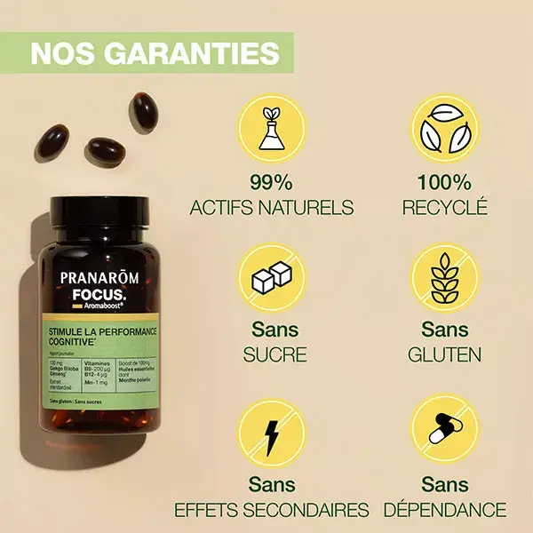 Pranarom Aromaboost Focus Concentração 60 Cápsulas