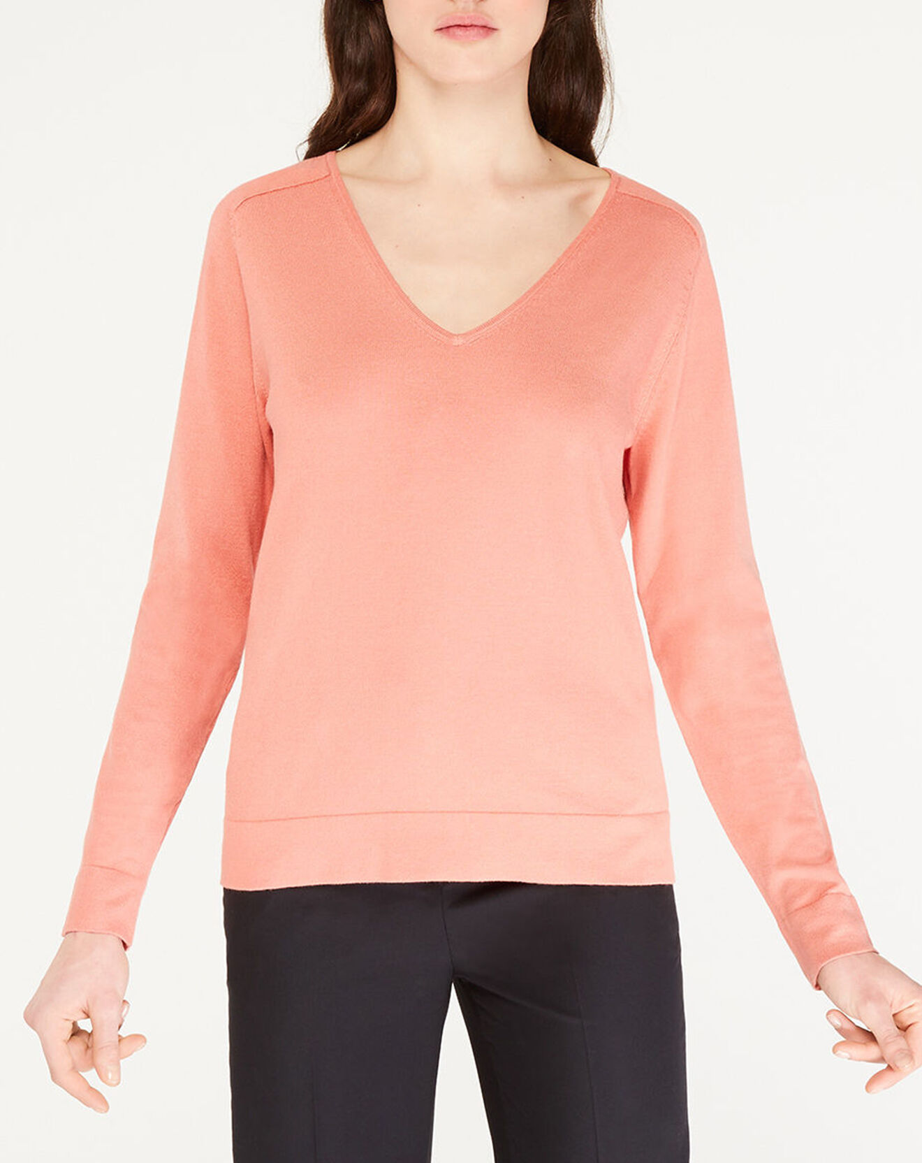 Galeries Lafayette Pull Dya Col V saumon