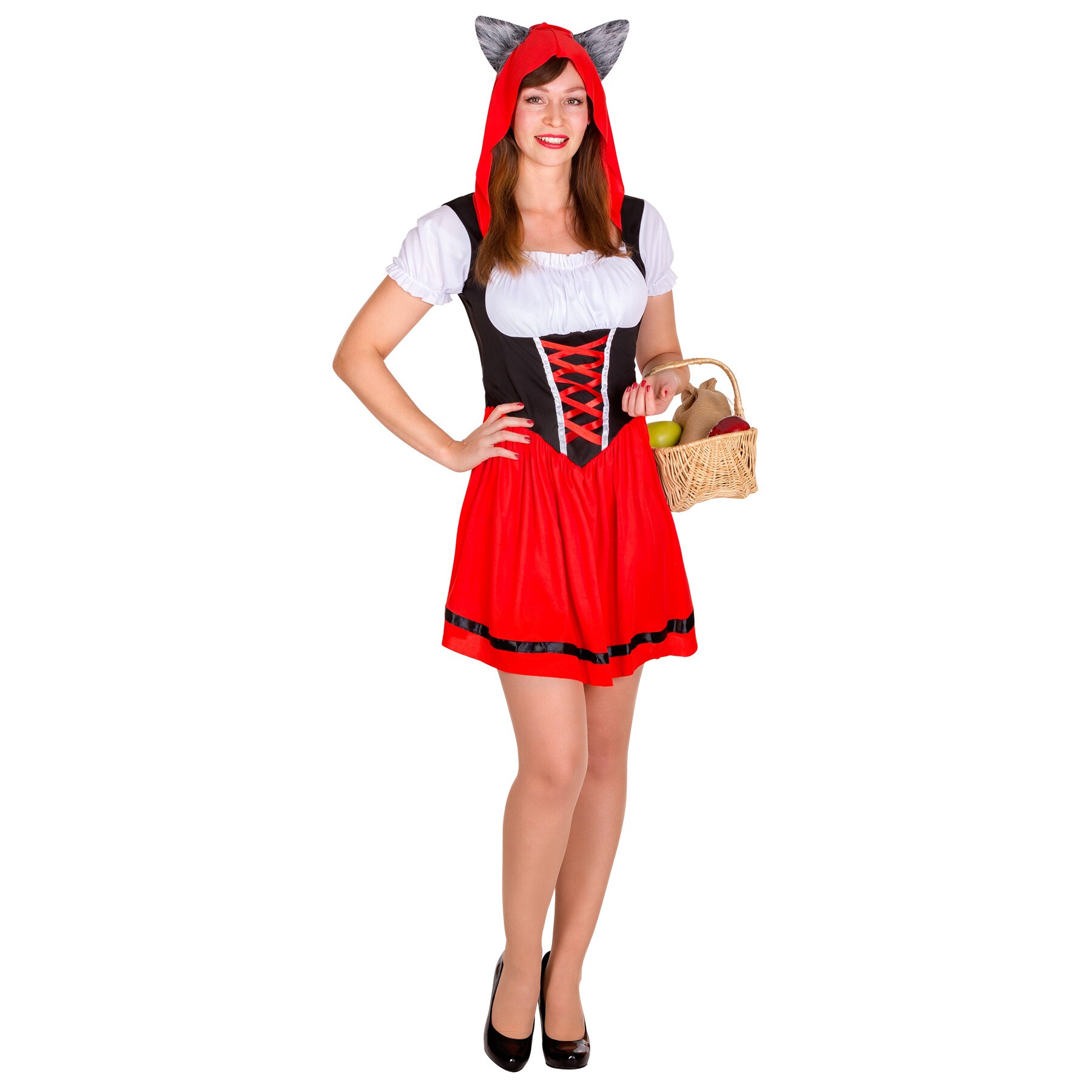 tectake® Frauenkostüm Sexy Wolfkäppchen