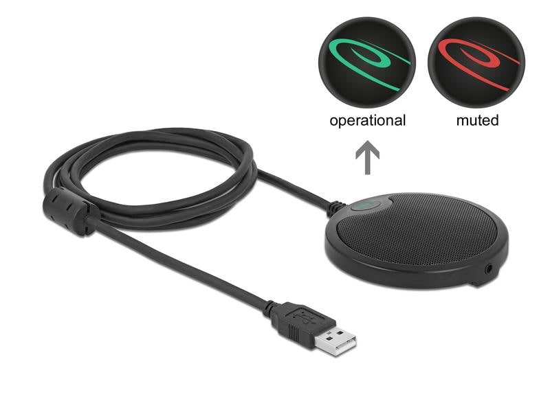 Delock Kondensatormikrofon USB, für Konferenzen, Omnidirekt Delock USB Kondensator Mikrofon Omnidirektional für Konferenzen