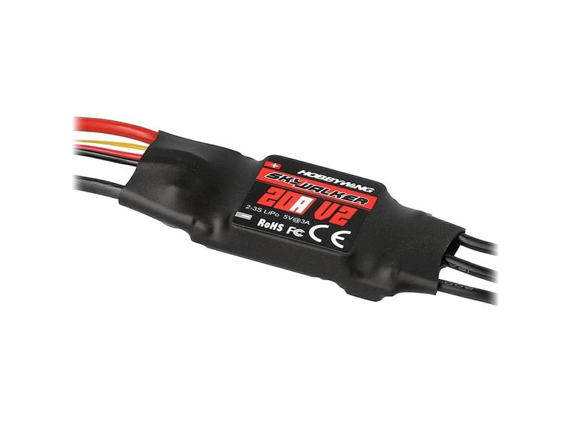 Hobbywing Brushless Regler Skywalker V2 20A 2-3S Leichter Brushless ESC für Flugmodelle mit 3A Bec