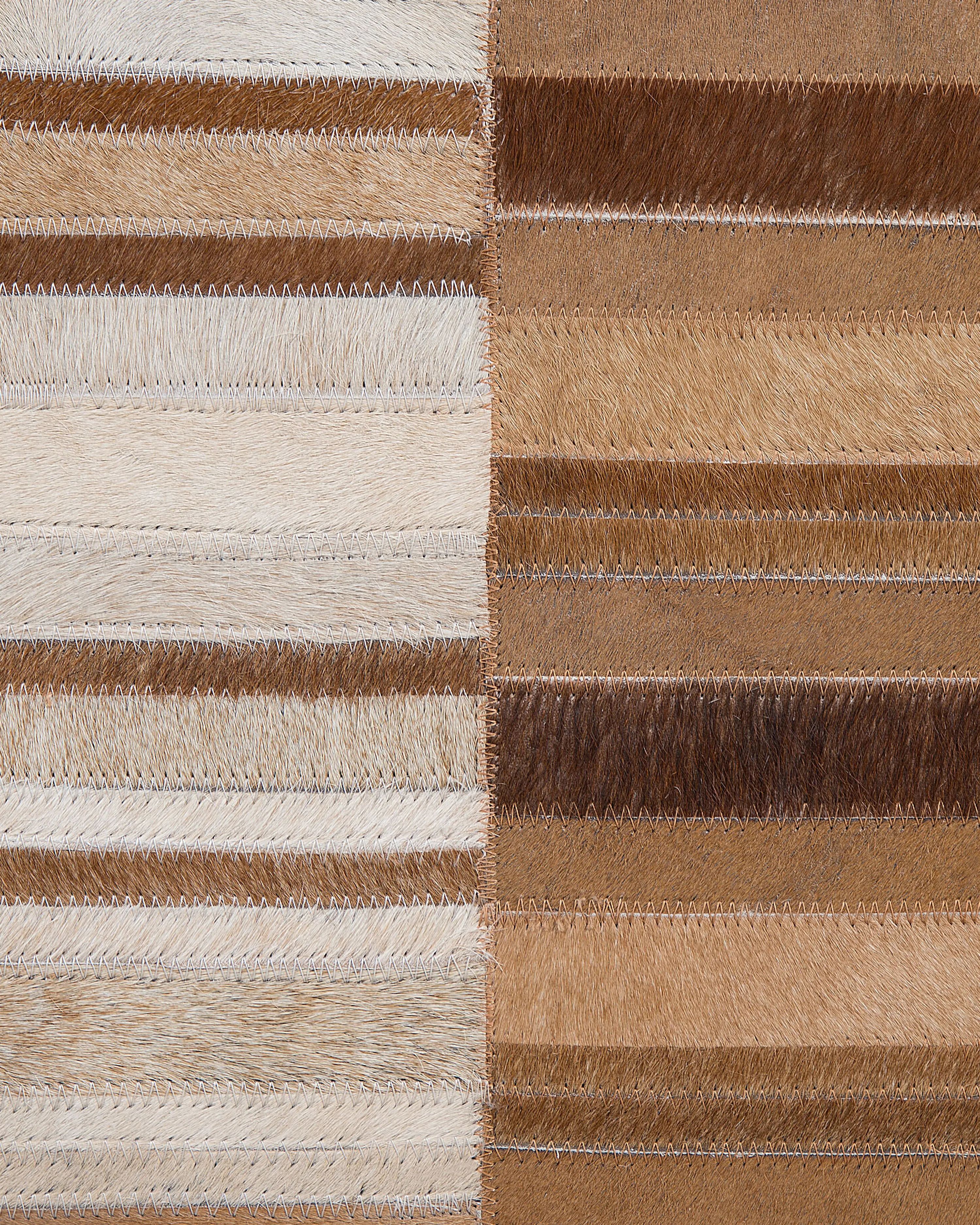 Vloerkleed YAGDA Beige 140 x 200 cm Leer