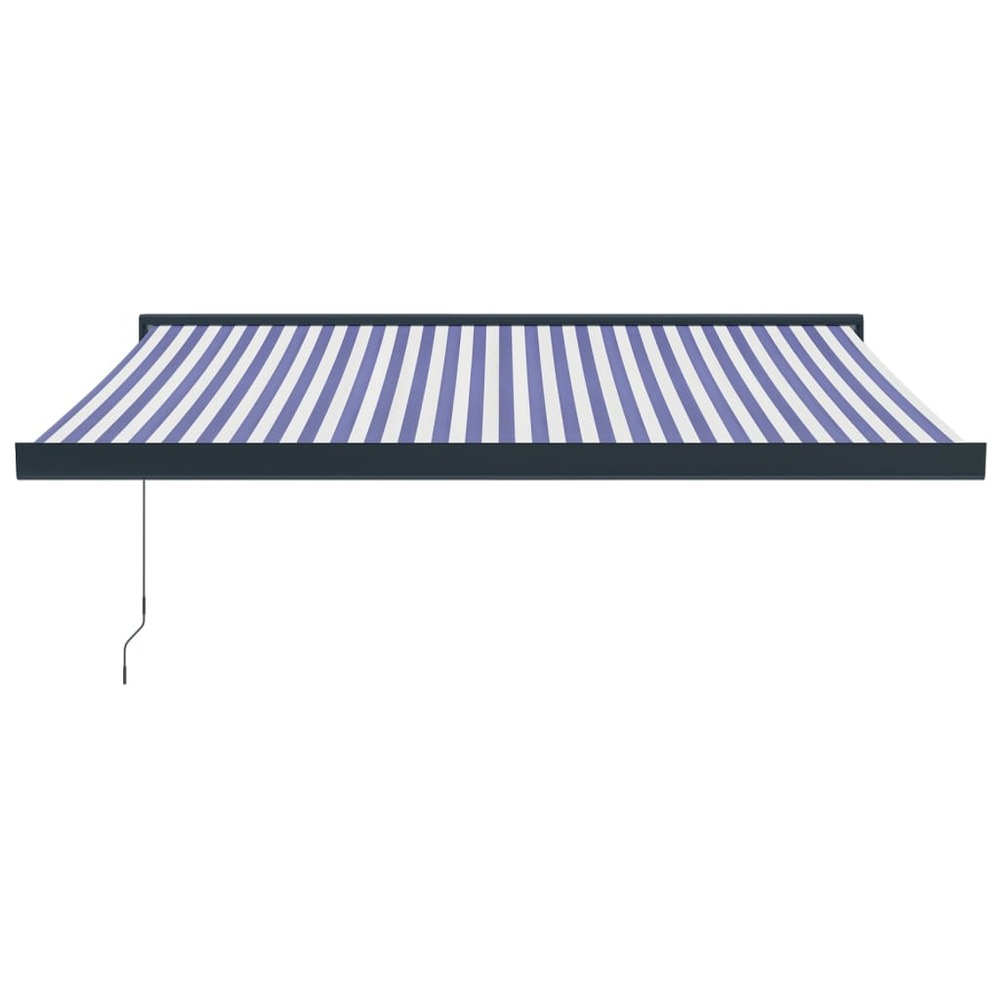 Auvent rétractable bleu et blanc 3x2,5 m tissu et aluminium