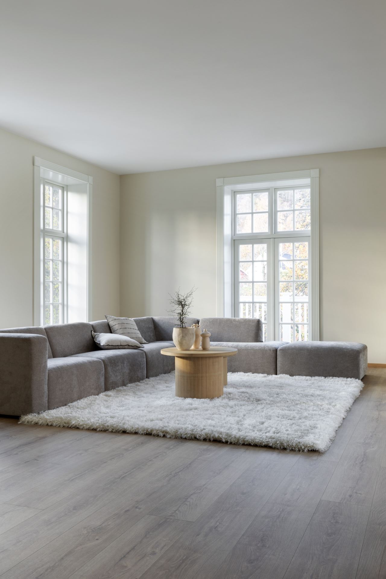 Modulsofa puff grå - 93x93x44 cm