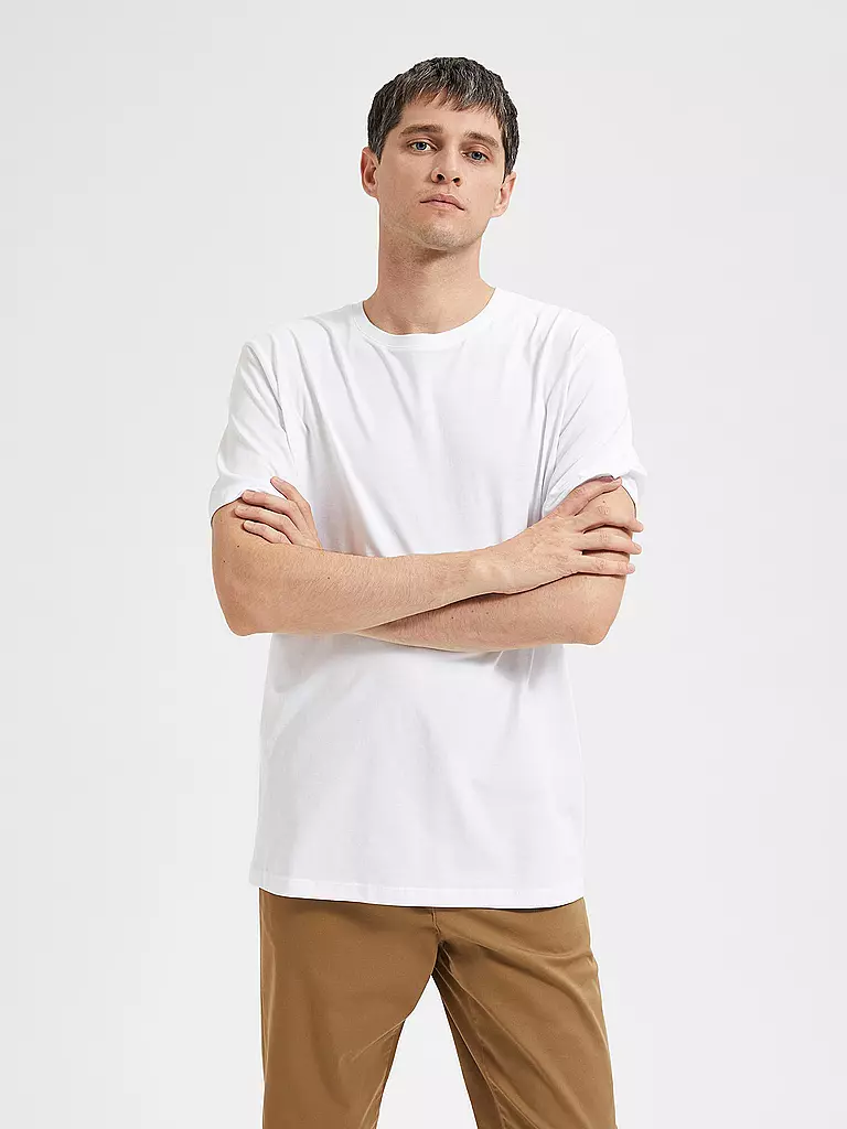 SELECTED T-Shirt SLHASPEN  weiss