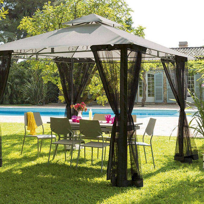 Rideaux moustiquaire pour tonnelle FOGO Noir