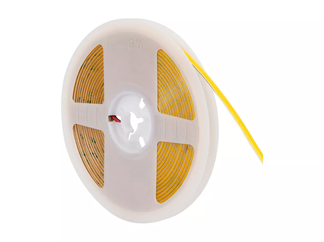 Ruban LED COB 24V DC 385 LED/m 5m IP20 CRI90 Super étroit Largeur 5mm Coupe tous les 4cm 4000K Blanc neutre