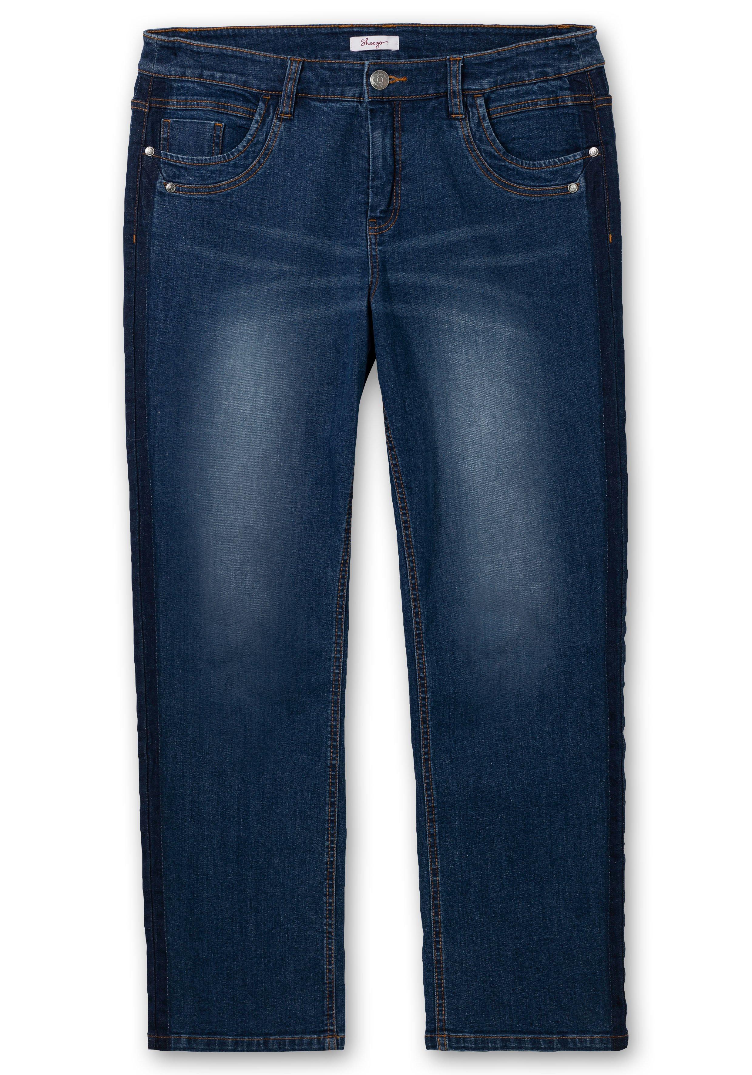 Gerade Jeans in Curvy-Schnitt PIA mit Galonstreifen