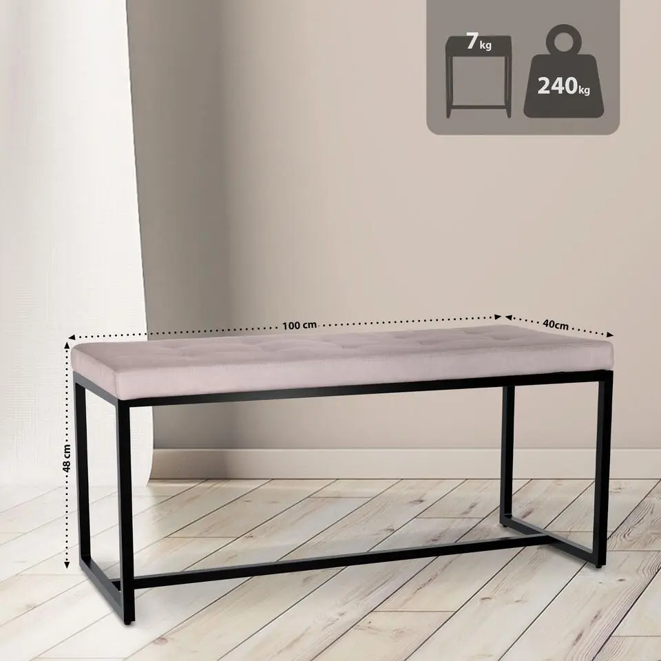 CLP 2-zits Bankje Barci 100 cm - licht grijs