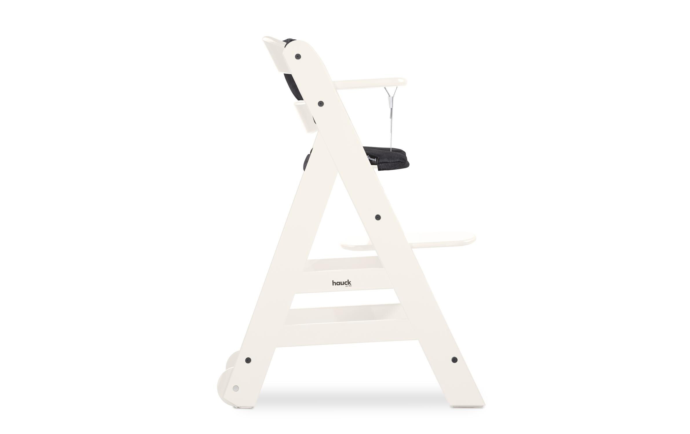 Treppenhochstuhl Beta+ White<br>Kippsicheres und mitwachsendes Holzhochstuhlset