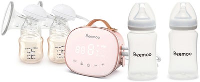 Beemoo CARE Duo Elektrisk Dobbelbrystpumpe inkl. Brystmelkflaske 240 ml 2-pack
