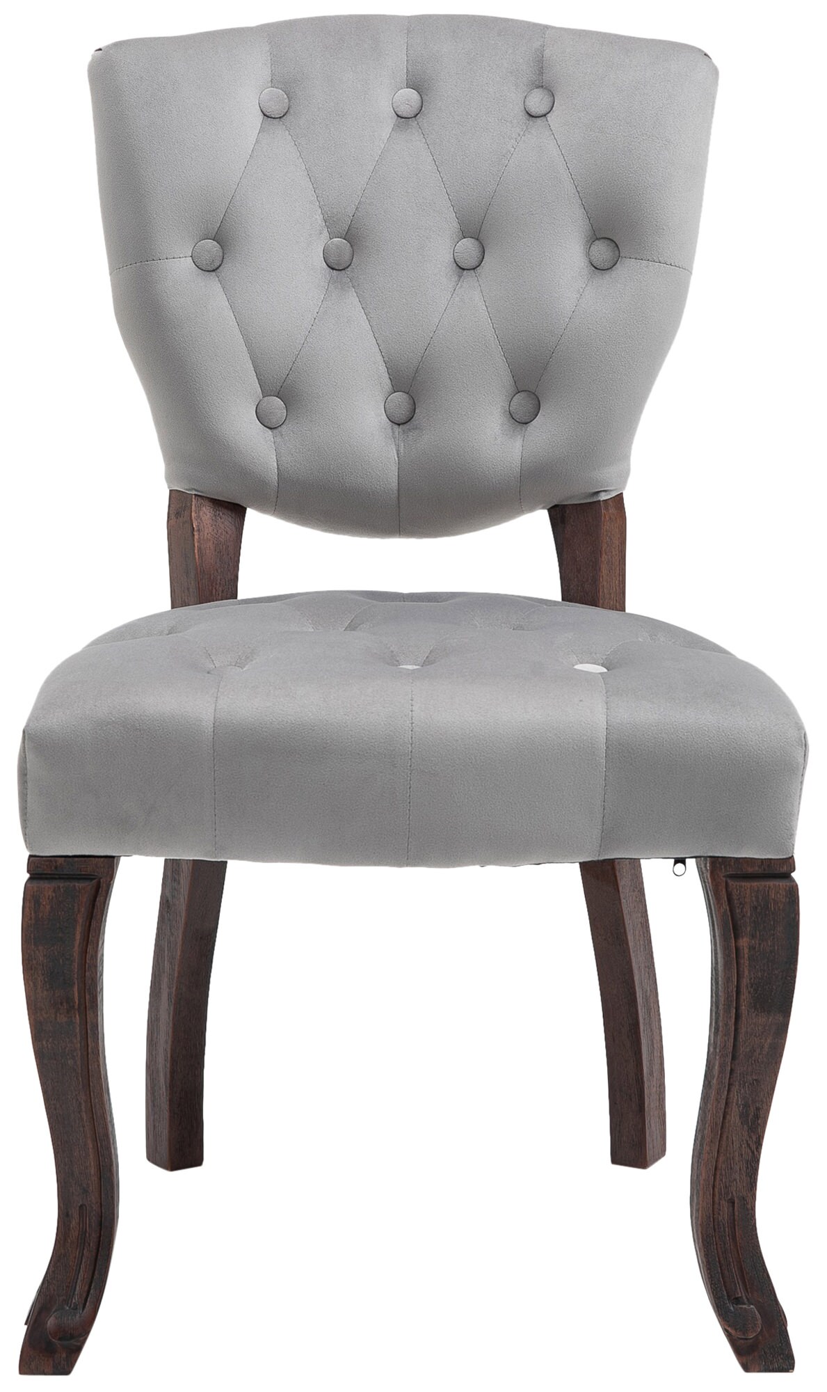 CLP Esszimmerstuhl Elysa Samt I Polsterstuhl Gesteppt Chesterfield Design I Lehnstuhl Mit Kautschukholz Gestell I Max. Belastbarkeit 120 kg