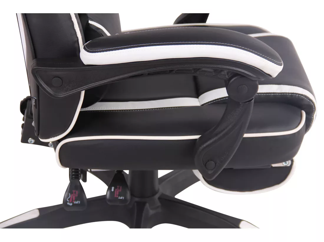 Chaise de bureau - Similicuir & Plastique - Noir / Blanc - Heat