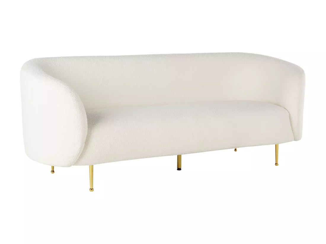 Ensemble de canapés 6 places en tissu bouclé blanc LOEN