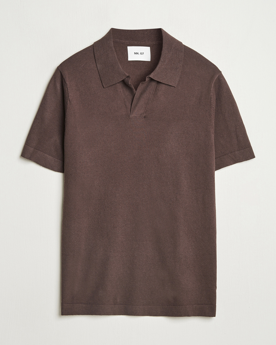 NN07 Ryan Cotton/Linen Polo Coffee