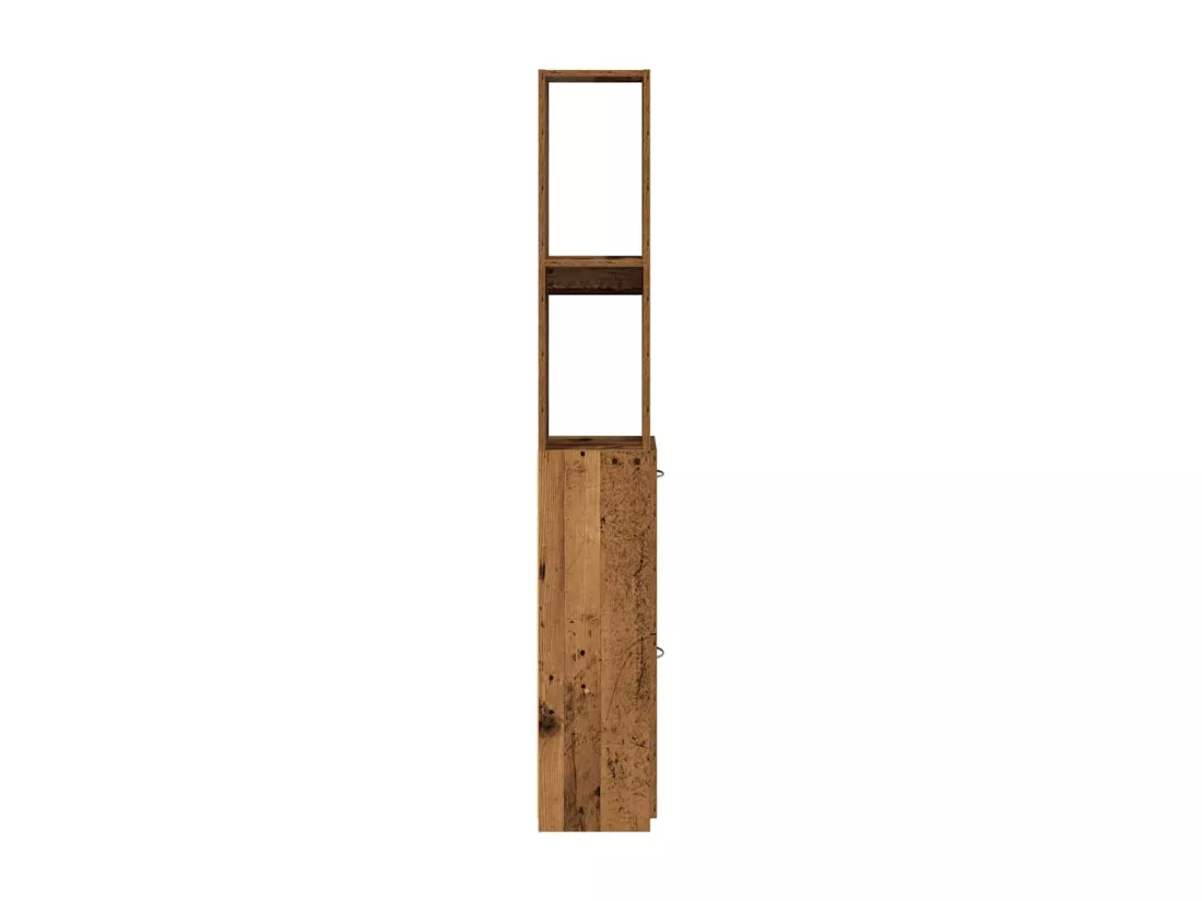 Armoire de salle de bain vieux bois 25x25x170cm bois ingénierie