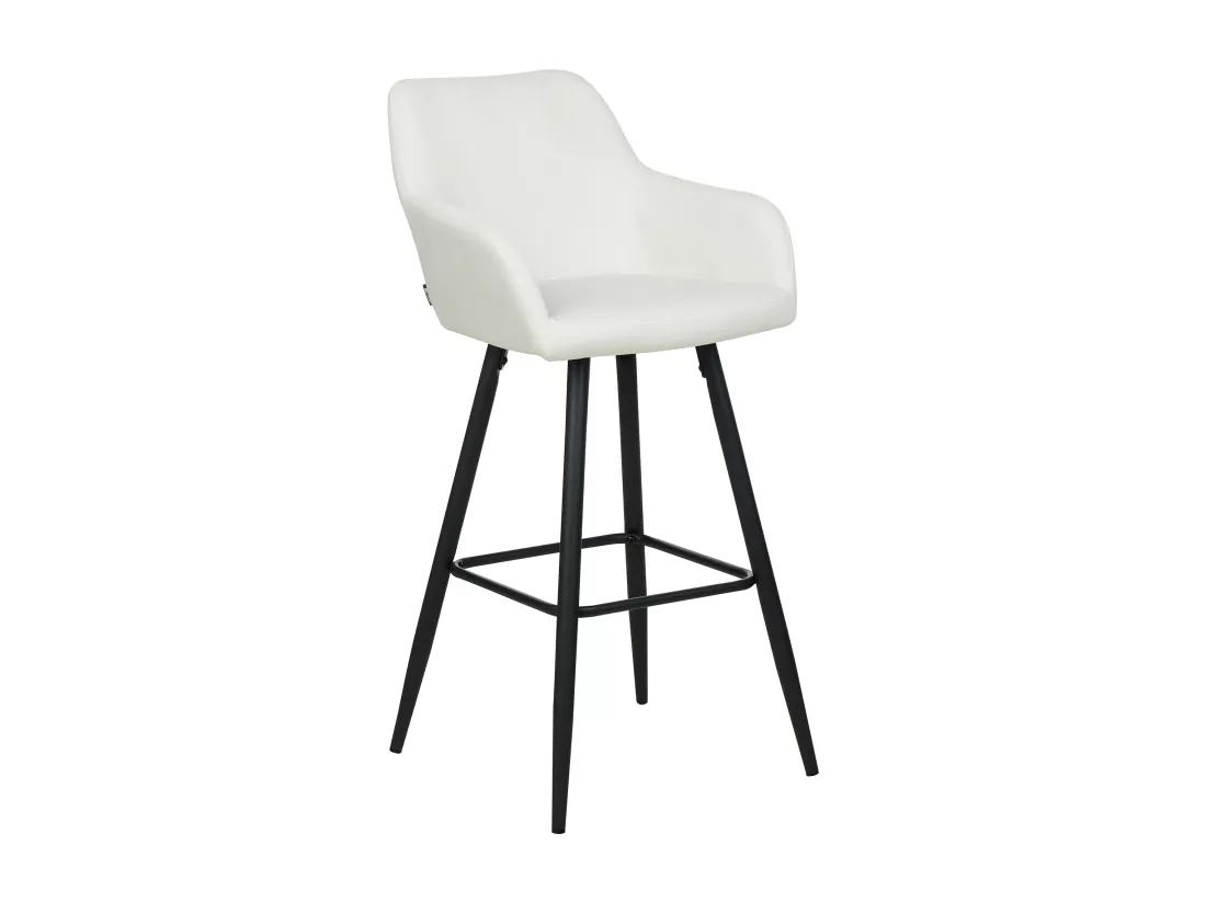Lot de 2 chaises de bar CASMALIA Velours Blanc cassé