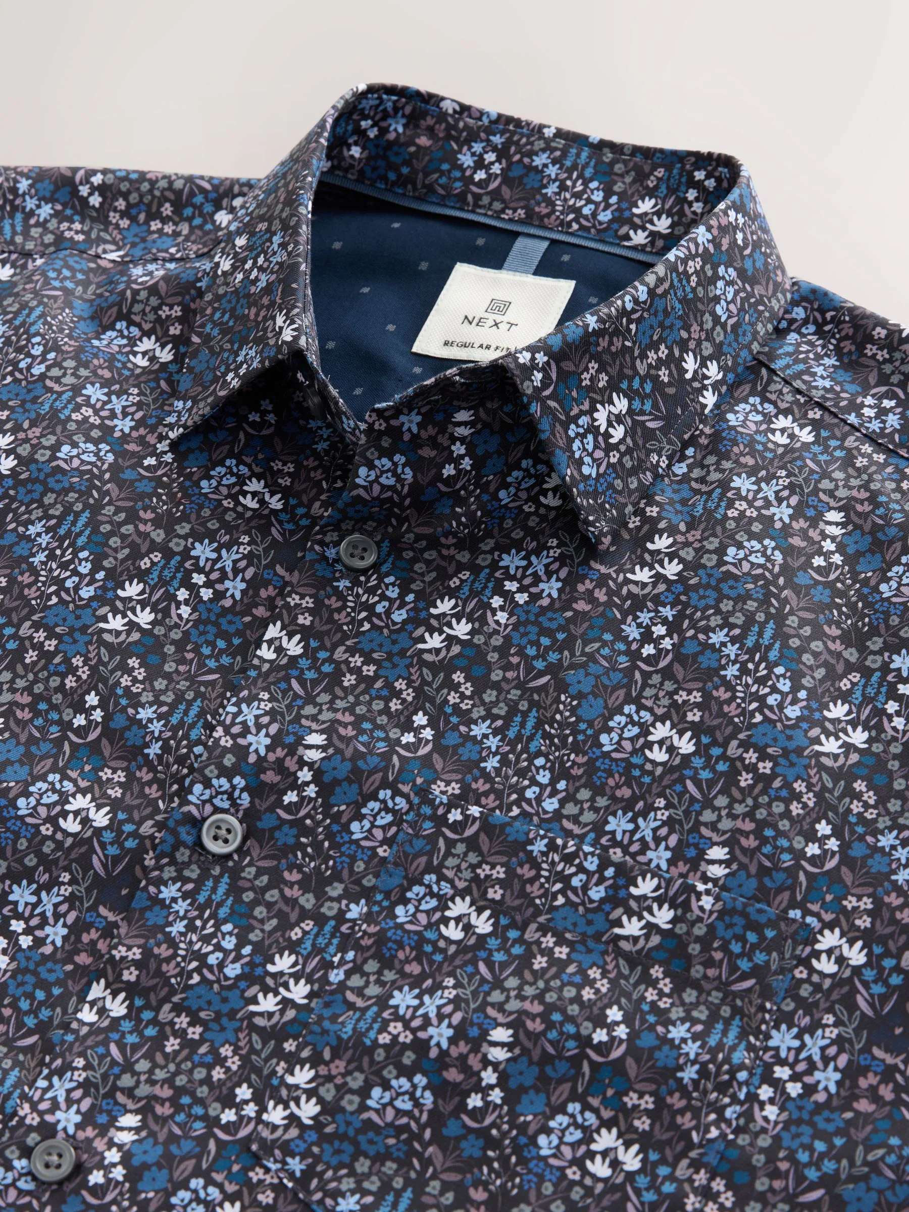 Navy Meadow Floral - Overhemd met lange mouwen en print